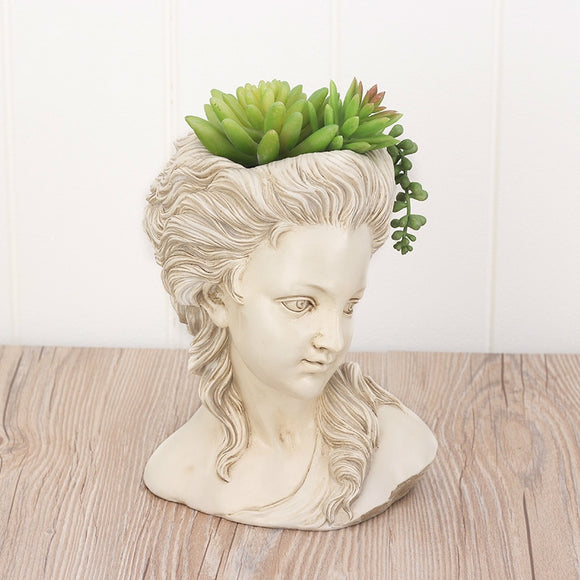 Succulent Plant Flower Pot The Head Of Elegant Greek Goddess Bonsai Planter Garden Pot Hand Crafts Home Desktop Decortion